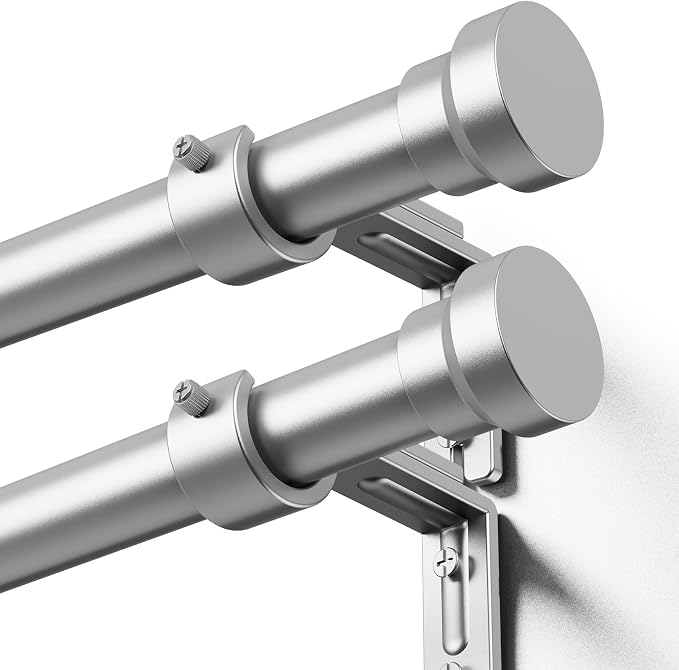 YaFex Curtain Rods 2 Pack 32-118 Inch, Heavy Duty 1 Inch Curtain Rod, Modern by YaFex