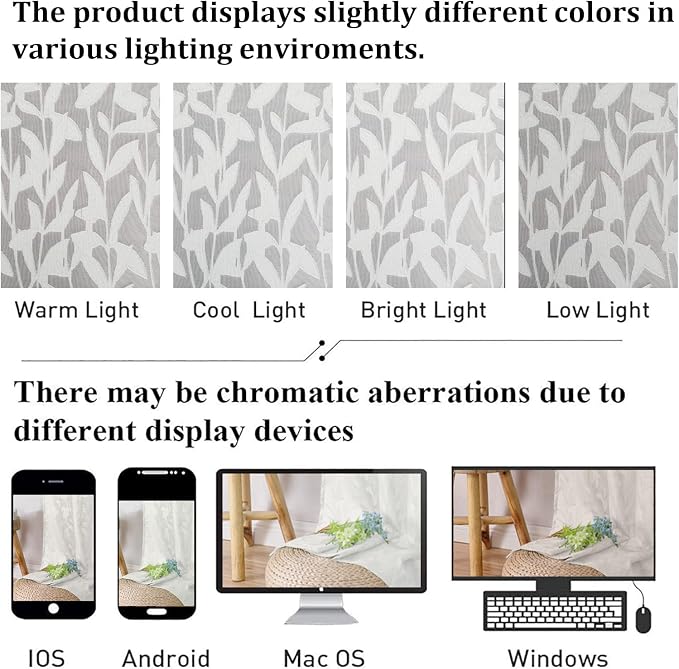 Lecloud Leia Sheer Ivory Window Curtains - Image 5