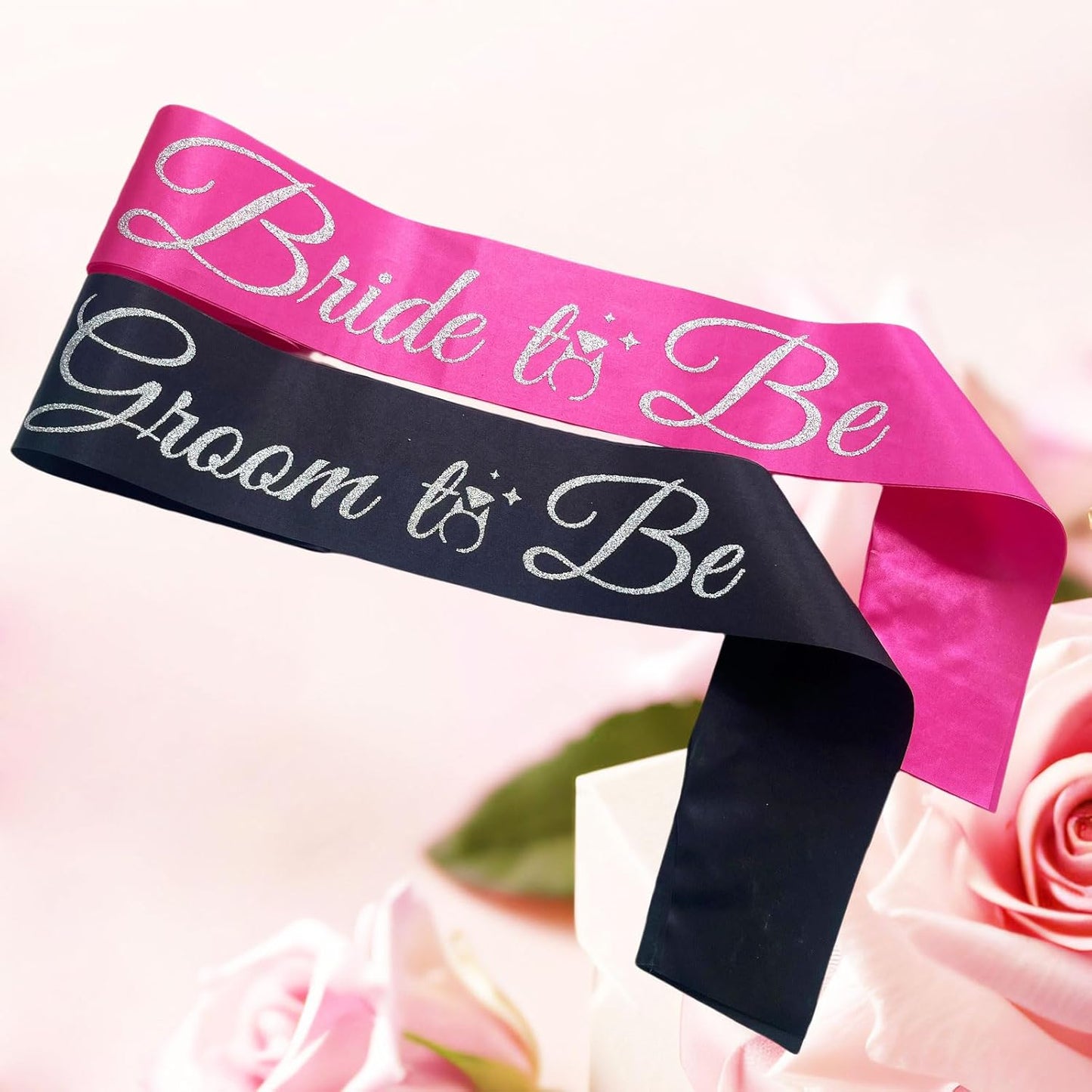 Bride Sash Bachelorette Party Bride and Groom to Be Sash for Bridal Shower Wedding Hen Party Decorations Engagement Gifts,Hot Pink