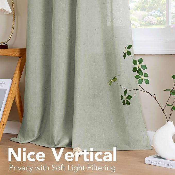 H.VERSAILTEX 2 Pack Ultra Luxurious High Woven Linen Elegant Curtains Semi - Image 7