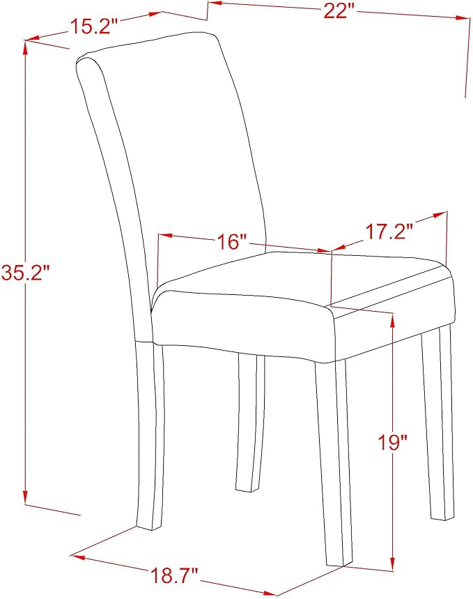 East West Furniture LGAB9-LWH-02 9 Piece Dining Table Set Includes a Rectangle Dining Room Table with Butterfly Leaf and 8 Light Beige Linen Fabric Parsons Chairs, 42x84 Inch, Linen White