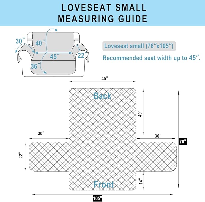 Reversible Loveseat Sofa Covers Couch Cover Furniture Protector - Image 7