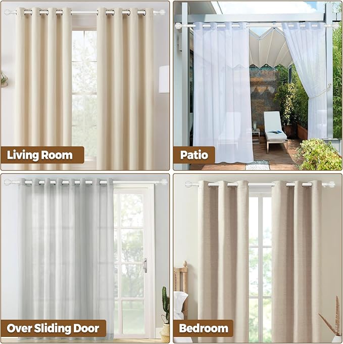 KAMANINA Curtain Rod 32 to 58 Inch, Heavy Duty White Curtain Rods - Image 9