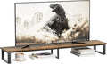 59" Large TV Riser Stand for 32-75 Inch TV, TV Shelf with Steel Legs, Tabletop TV Riser for Home Living Room, Study Office (Brown)