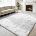 8x10 Fluffy Area Rugs for Living Room, Shag Area Rug for Bedroom, Soft White by yulidayang