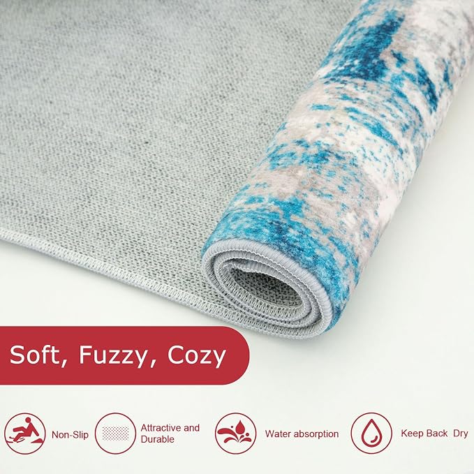 KOZYFLY Small Area Rug 2x3 Rug Entryway Rugs Indoor Non-Slip Modern Abstract - Image 6