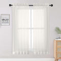 OWENIE Ivory Sheer Curtains 72 Inches Long 2 Panels Set, Transparent Voile by OWENIE