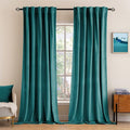 MIULEE Teal Velvet Curtains 90 inches 2 Panels by MIULEE