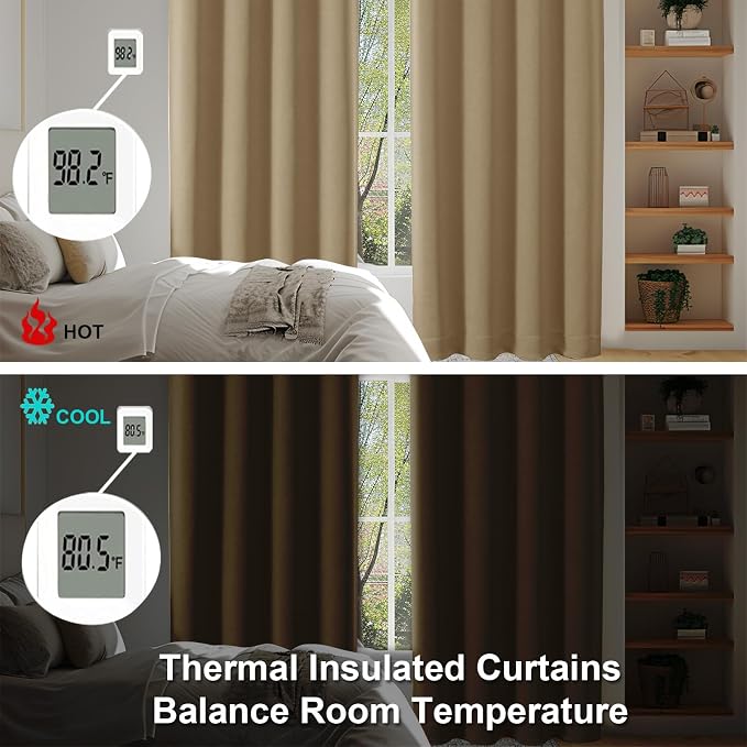 Simplebrand Ava Taupe Blackout Curtains - Image 6