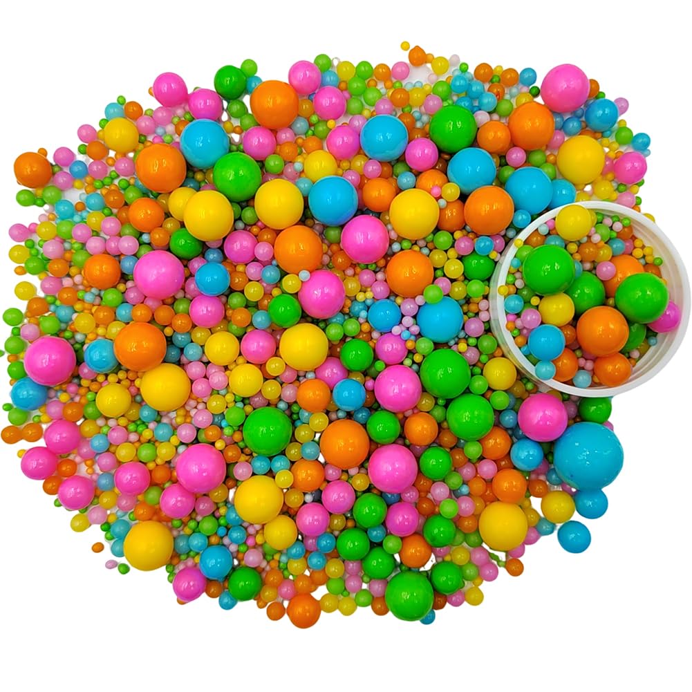 Edible Pearl Sugar Sprinkles Rainbow Candy Mixing Size Baking Edible Cake Decorations Cupcake Toppers Cookie Decorating Celebrations Wedding Valentines Easter Halloween Christmas Supplies 120g/ 4.23oz