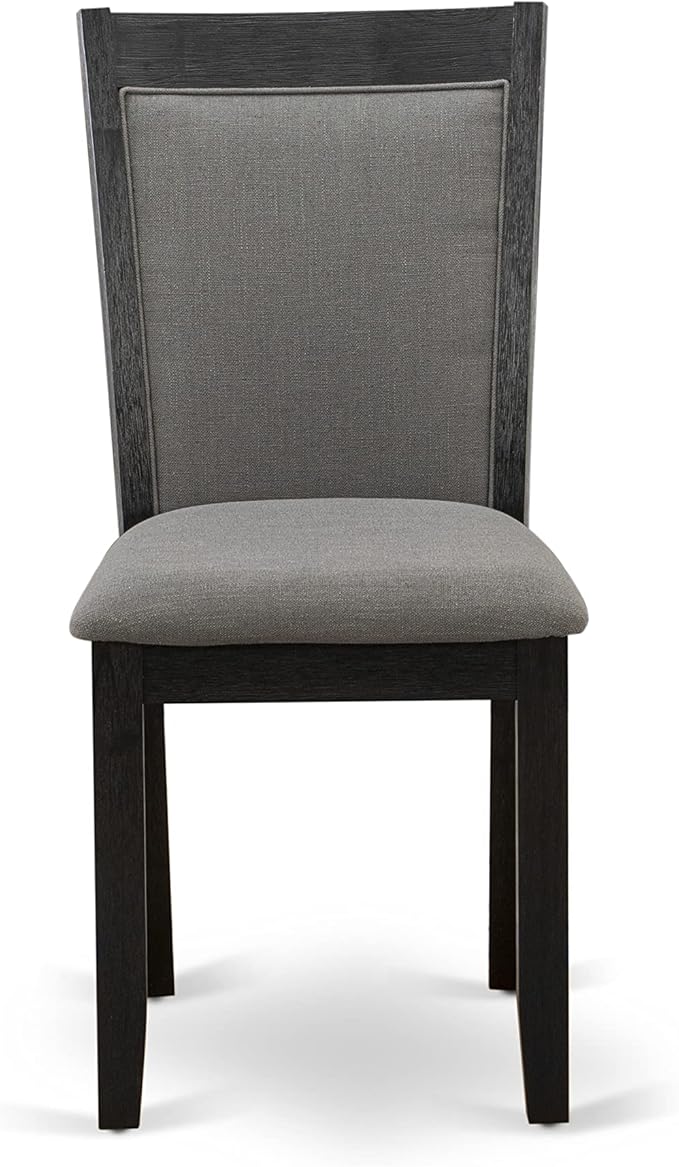 East West Furniture X677MZ650-7 7 Piece Kitchen Table & Chairs Set Consist of a Rectangle Dining Table with X-Legs and 6 Dark Gotham Grey Linen Fabric Parson Chairs, 40x72 Inch, Multi-Color
