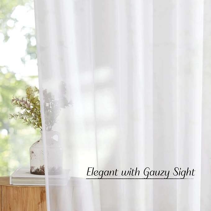 NICETOWN White Sheer Curtains 84 inches Long - Image 4