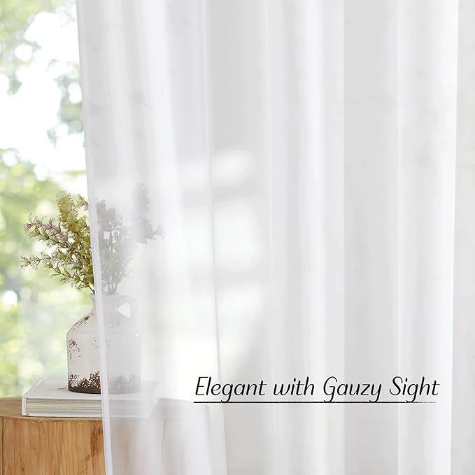 NICETOWN Voile Sheer Window Curtains 144 inch Extra Long, Grommet Elegant and - Image 3