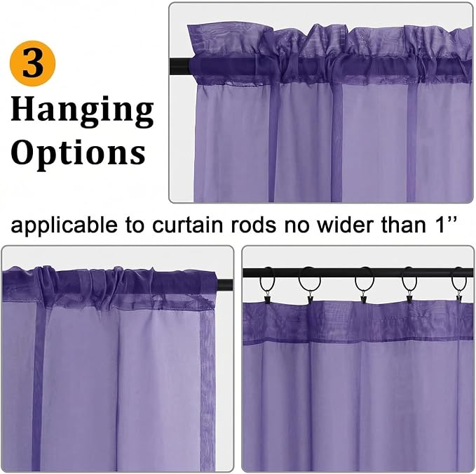 Gwine Sheer Curtains 72 Inch Length - Image 2