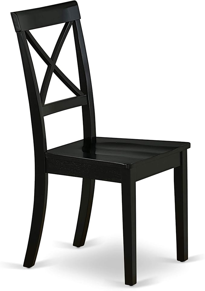 East West Furniture LGBO5-BLK-W 5 Piece Kitchen Table & Chairs Set Includes a Rectangle Dining Room Table with Butterfly Leaf and 4 Dining Chairs, 42x84 Inch, Black