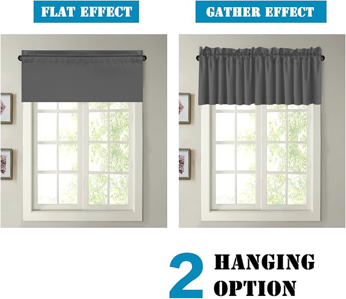 H.VERSAILTEX Blackout Valances for Windows, Kitchen Valance Curtains for Living - Image 6