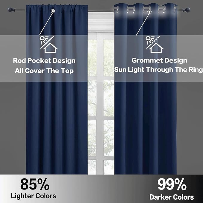 RYB HOME Cafe Blackout Curtains 24 inch Length, RV Curtains - Image 6