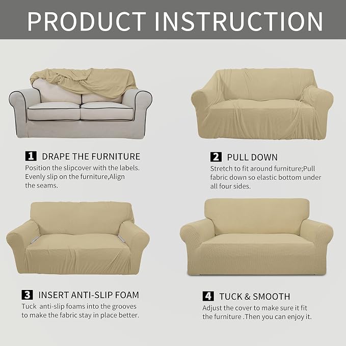 Easy-Going Stretch Oversized Chair Sofa Slipcover 1-Piece Couch Sofa Cover - Image 6