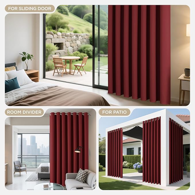 Joydeco Blackout Patio Sliding Door Curtains 90 Inches Long, Grommet Privacy - Image 8