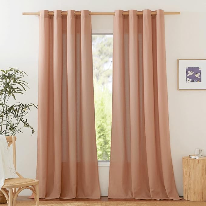 NICETOWN Rustic Linen 144 inch Long Curtains by NICETOWN