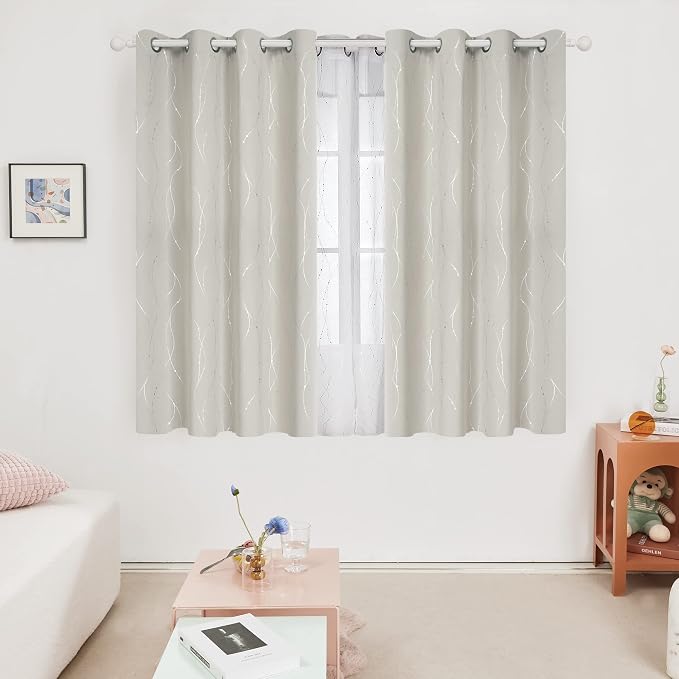 Deconovo Beige Curtains for Living Room, Thermal Insulated Soundproof Drapes - Image 2