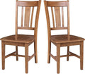 IC INTERNATIONAL CONCEPTS Set of Two San Remo SplatBack Dining Chairs, Distressed Oak