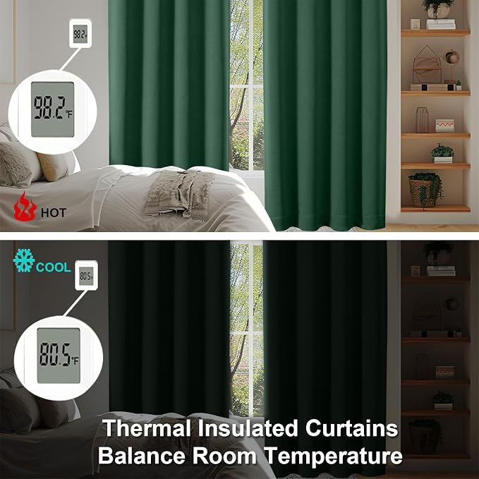 Simplebrand Ava Ever Green Short 30 Inches Blackout Curtain 2 Panels Set - Image 7