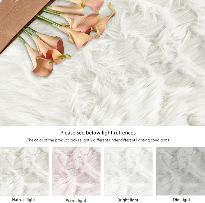 ORINOVA White Shag Washable Area Rugs - Image 9