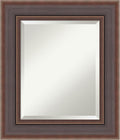 Amanti Art Brown Wall Mirror 28x24 Moab Brown Bronze Rectangle Bathroom Mirror for Wall Decor Living Room, Small Modern Frame, Hangs Horizonally and Vertically, Bathroom Decor, Beveled Edge