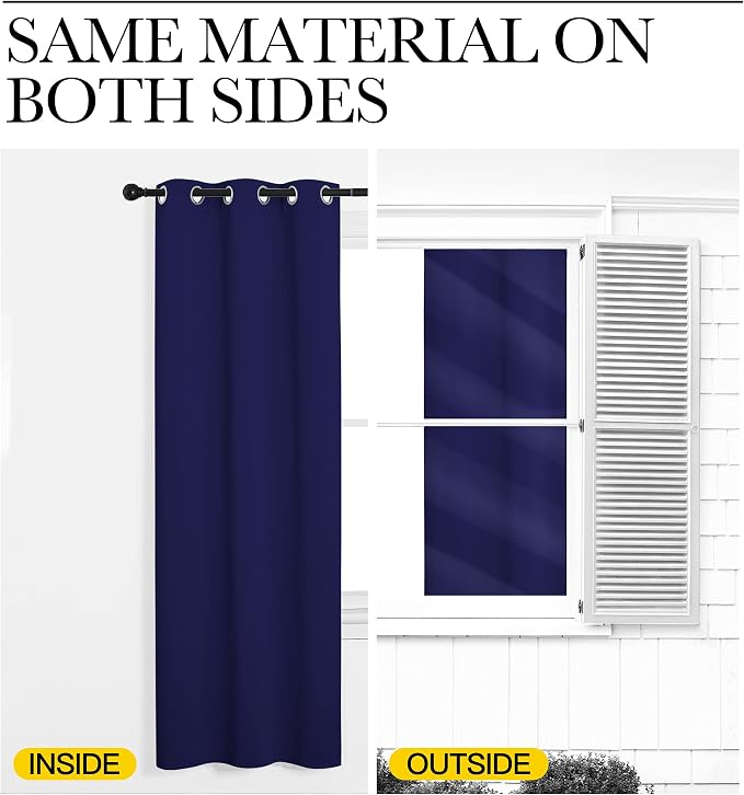 NICETOWN Navy Blue Blackout Curtains 120 inches Length - Image 5