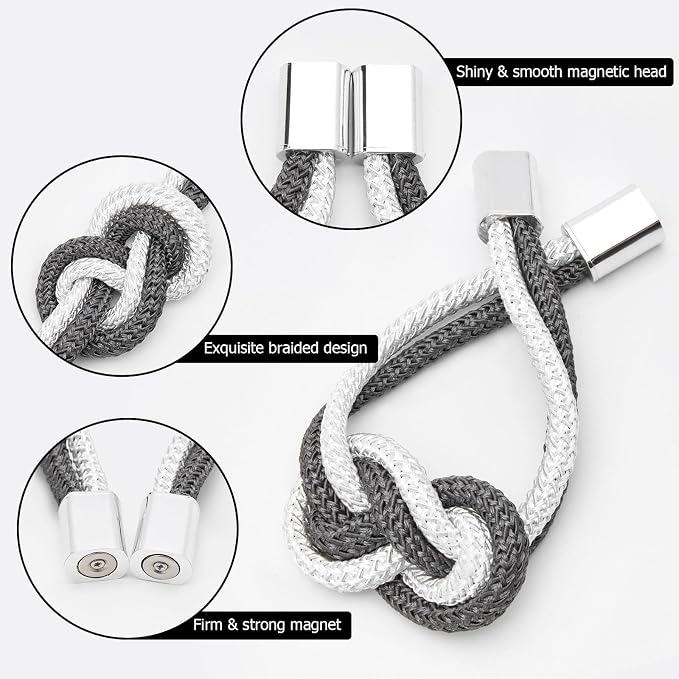 NICEEC 4 Pack Mini Magnetic Curtain Tiebacks Nordic Simple Style Drape Tie - Image 3