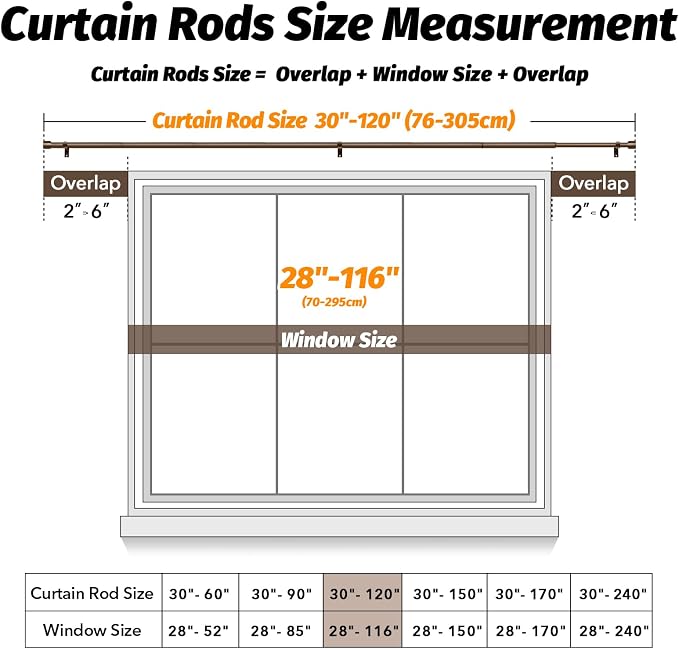 GEEBOBO 2 Pack Bronze Curtain Rods - Image 5