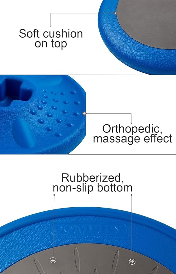 ActiveChairs Kids Wobble Stool, Flexible Seating for Preschool & Elementary Classrooms, Improves Focus, Posture & ADHD/ADD, 14" Active Desk Chairs, Ages 3-7, Blue