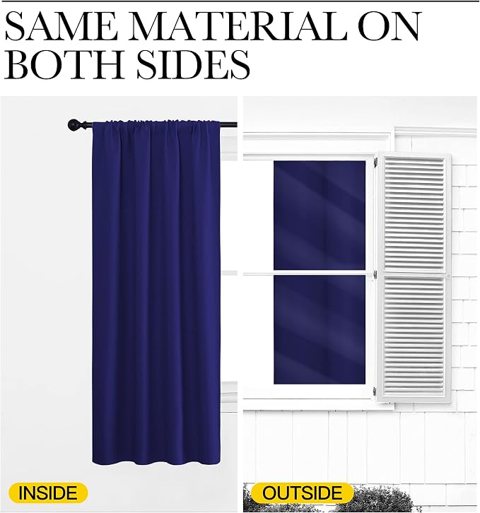 NICETOWN Navy Blue Curtains Blackout Draperies - Image 6