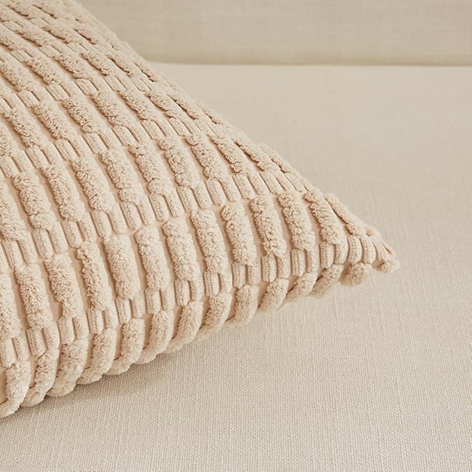 Fancy Homi 4 Packs Neutral Small Decorative Throw Pillow Covers 14x14 Inch - Image 4