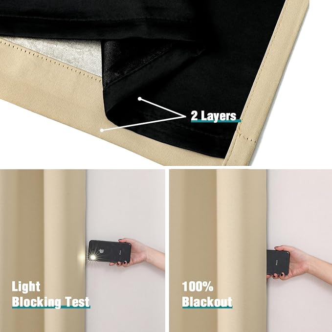 ChrisDowa 100% Blackout Curtains 108 inch Long - Image 4