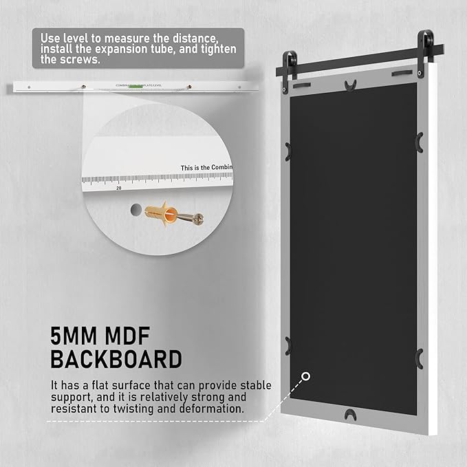 Farmhouse Mirror for Bathroom, White Rustic Vanity Mirror Wood Framed Decrative Mirrors, Barn Door Style Decor Entryway Bedroom 22x30INCH Horizontal