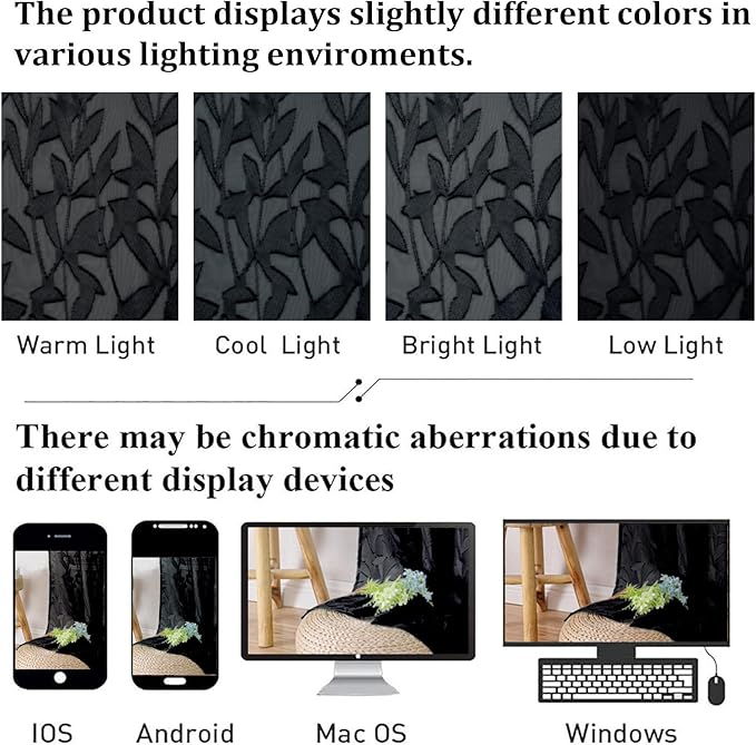 Lecloud Leia Black Sheer Curtains - Image 2