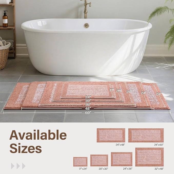 70x24 Long Bathroom Rugs Washable Non Slip, Soft Absorbent Quick Dry Mats - Image 6