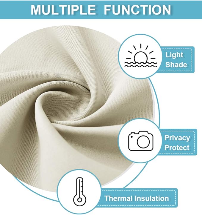 RYB HOME French Door Window Curtain Covering, Rod Pocket Thermal Insulated - Image 5