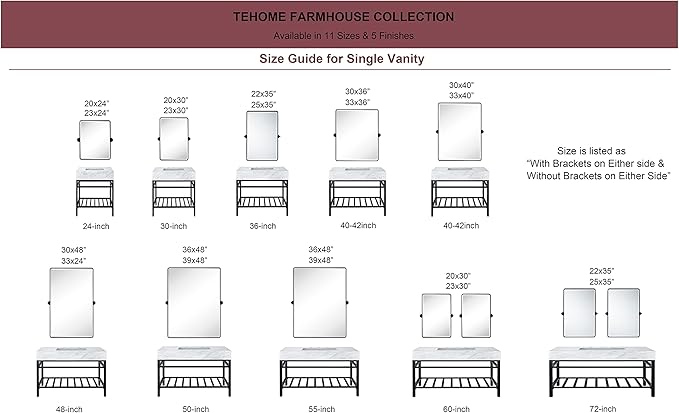 Farmhouse Pivot Rectangle Bathroom Mirror Black Metal Framed Tilting Beveled Vanity Mirrors for Wall 20x30''