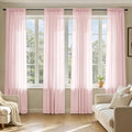 MIULEE Blush Pink Sheer Curtains 90 Inches Long, 4 Panels Set, Light Filtering by MIULEE