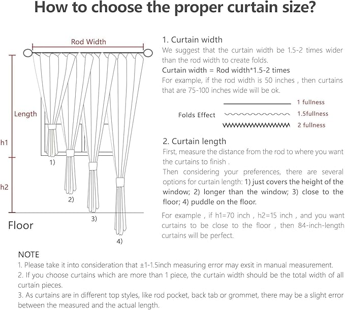 Joydeco Linen Curtains 108 Inch Length 2 Panel Sets, Light Filtering Curtains - Image 9