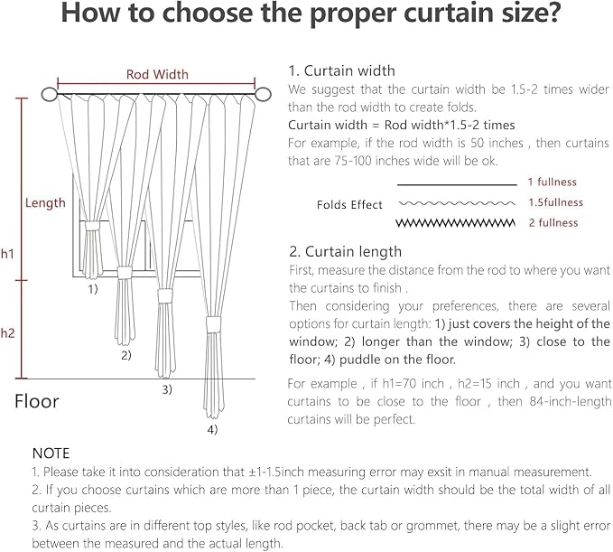 Joydeco Linen Curtains 108 Inch Length 2 Panel Sets, Light Filtering Curtains - Image 9