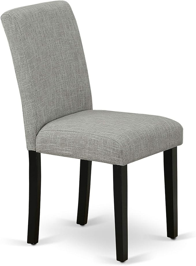 East West Furniture X697AB106-6 6 Piece Dinette Set Contains a Rectangle Dining Table with X-Legs and 4 Shitake Linen Fabric Parson Chairs with a Bench, 40x72 Inch, Multi-Color