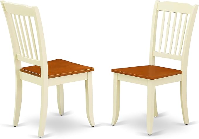 East West Furniture DODA7-BMK-W 7 Piece Dining Table Set Consist of a Rectangle Dinner Table with Butterfly Leaf and 6 Dining Room Chairs, 42x78 Inch, Buttermilk & Cherry
