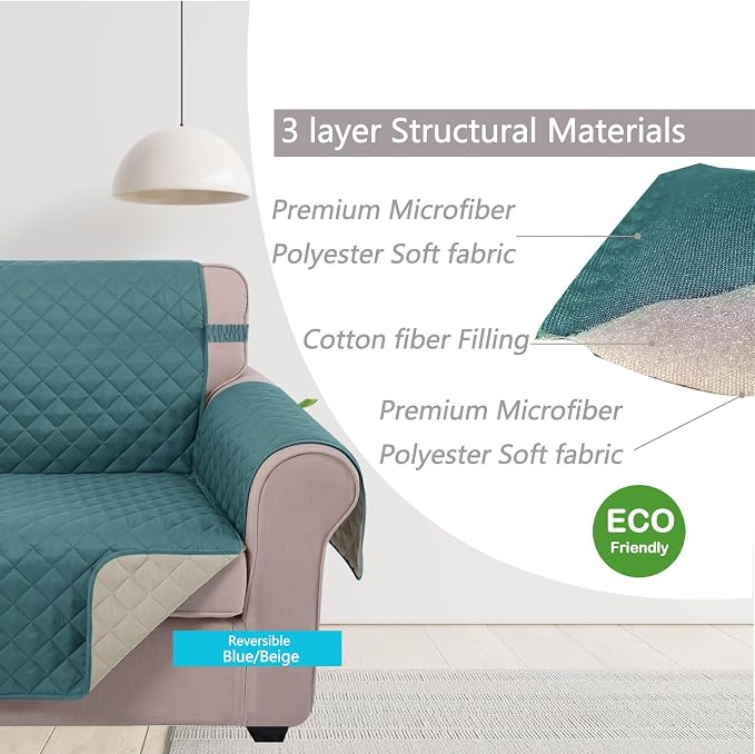 U-NICE HOME Loveseat Sofa Cover Reversible Couch Covers - Image 4