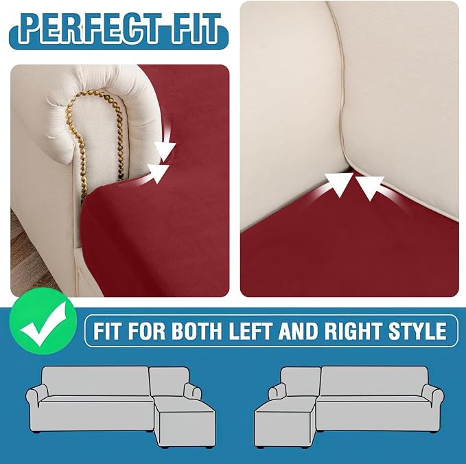 Couch Cover Velvet Chaise Cushion Cover - Image 8
