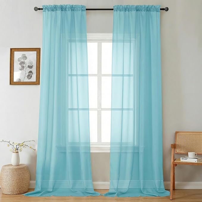 Gwine Extra Long Sheer Curtains 108 Inches Long by Gwine
