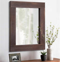 Mirrors for Wall Rustic Wooden Frame Rectangle Mirror Vintage Hanging Mirror for Bedroom Bathroom Living Room Farmhouse Wall Decor Brown Large 20" x 16 "
